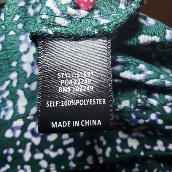 Skies Are Blue Saige Pleated Midi Skirt Green Dot Pull On Elastic Waist XL - Picture 12 of 13